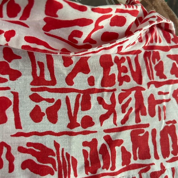 Vibrant Red and White Women's Blouse L - Picture 9 of 16